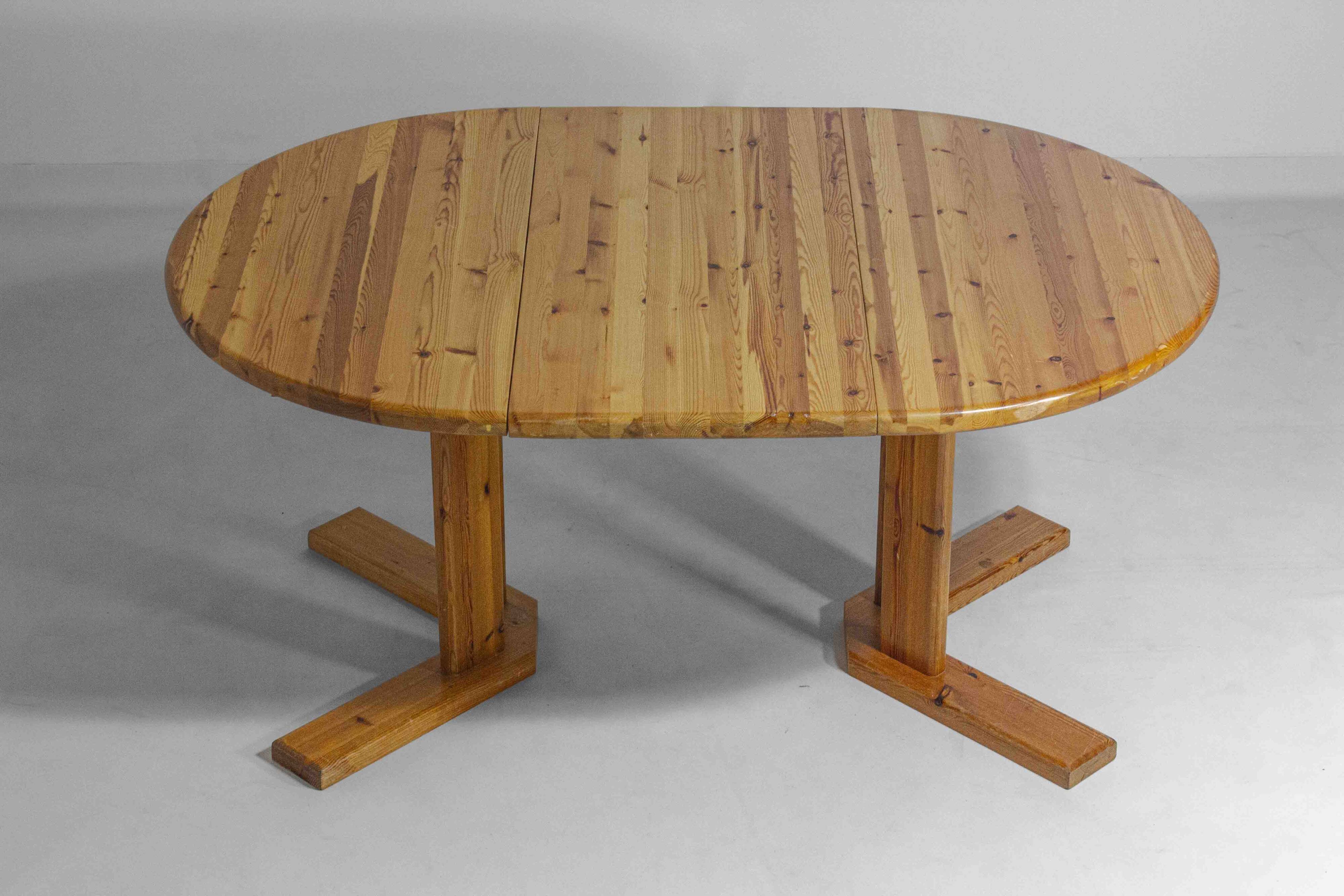 Extendable pine dining table by Rainer Daumiller, 1970s