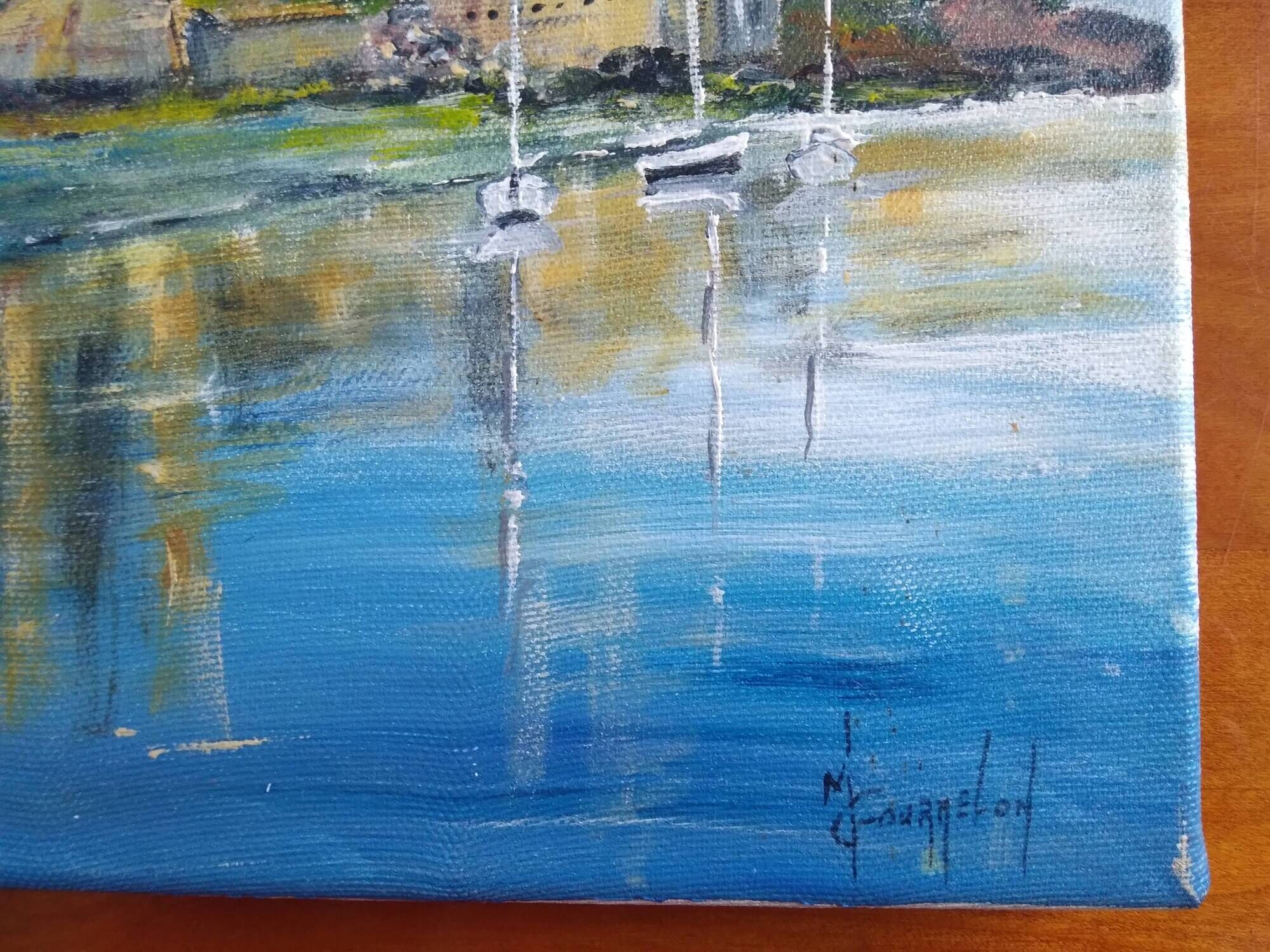 Oil on canvas marine painting Le conquet Breton