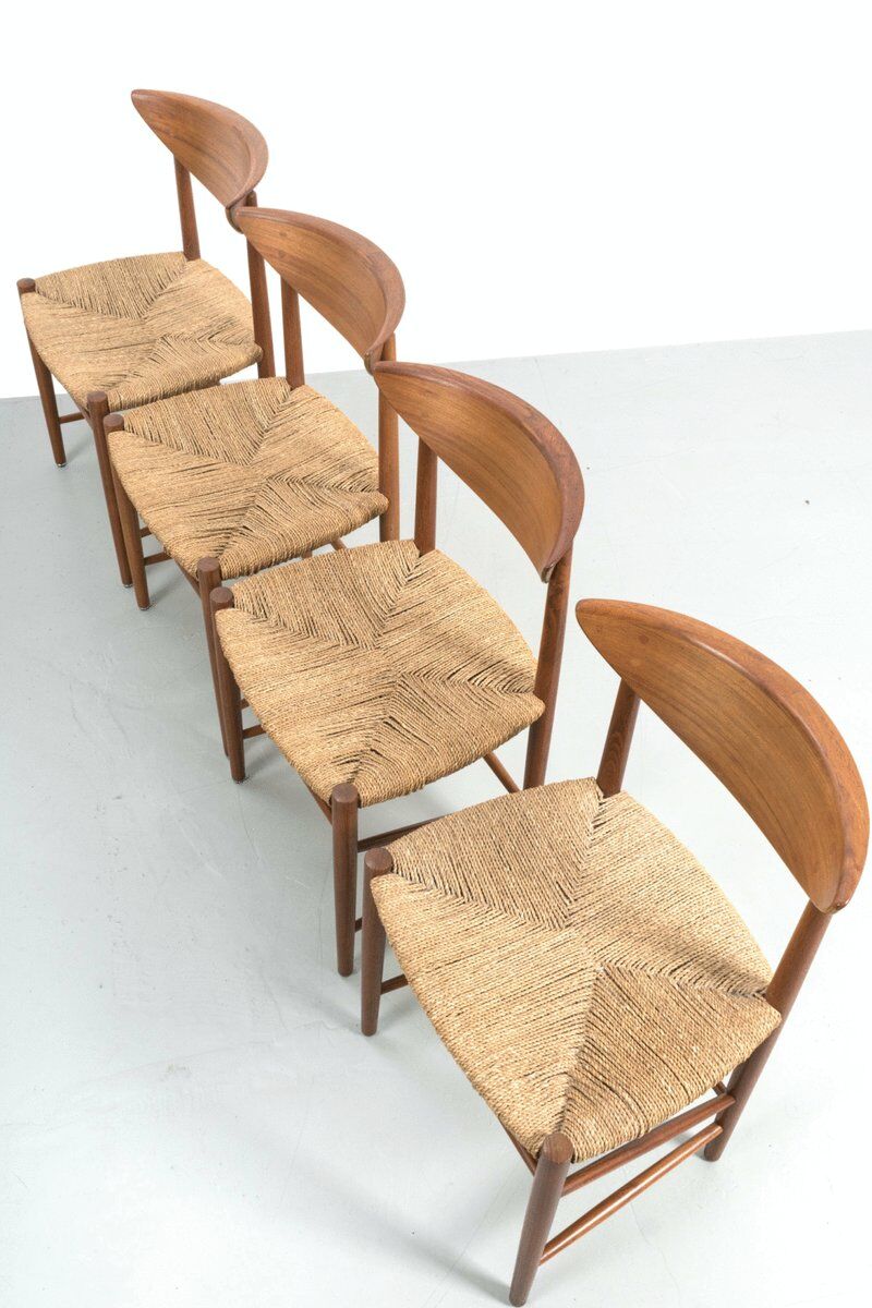 Chaises de salle à manger par Peter Hvidt, ensemble de 4