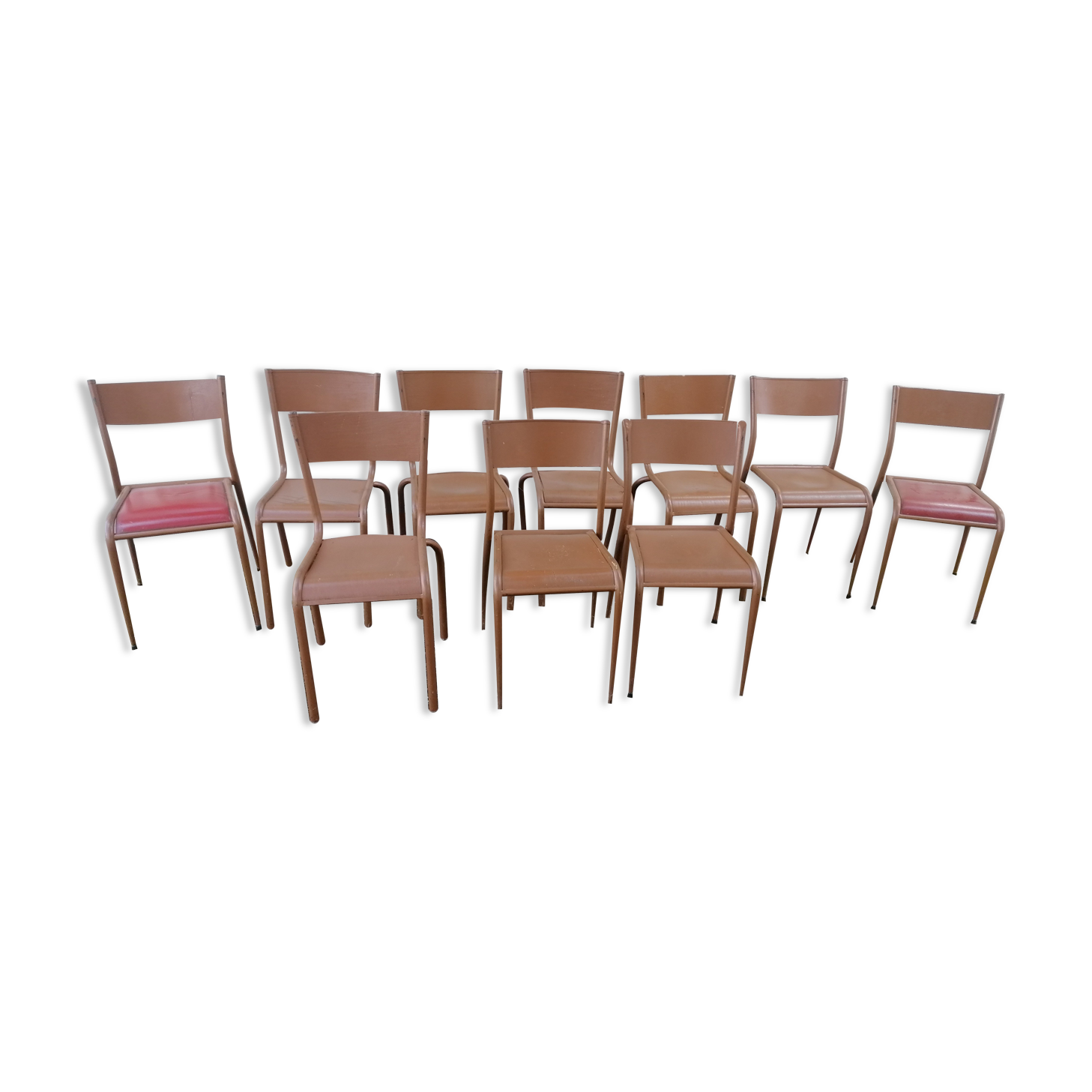 Lot 10 chaises d'école