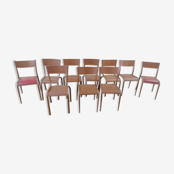 Lot 10 chaises d'école