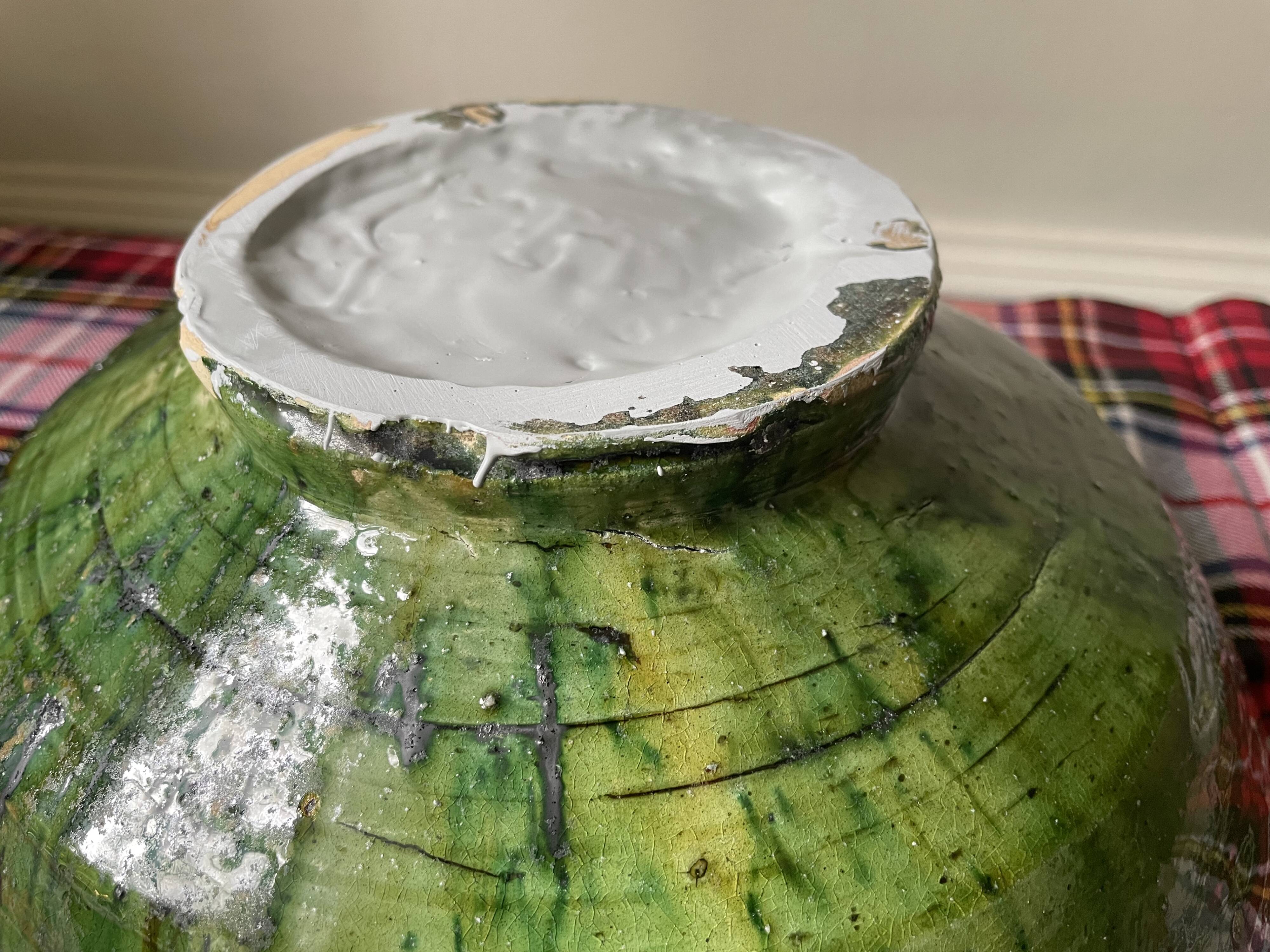 Emerald green Tamegroute salad bowl D28