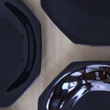 6 "Octime" black Arcoroc soup plates