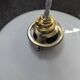 Suspension, Art Deco portable lamp in smooth opaline