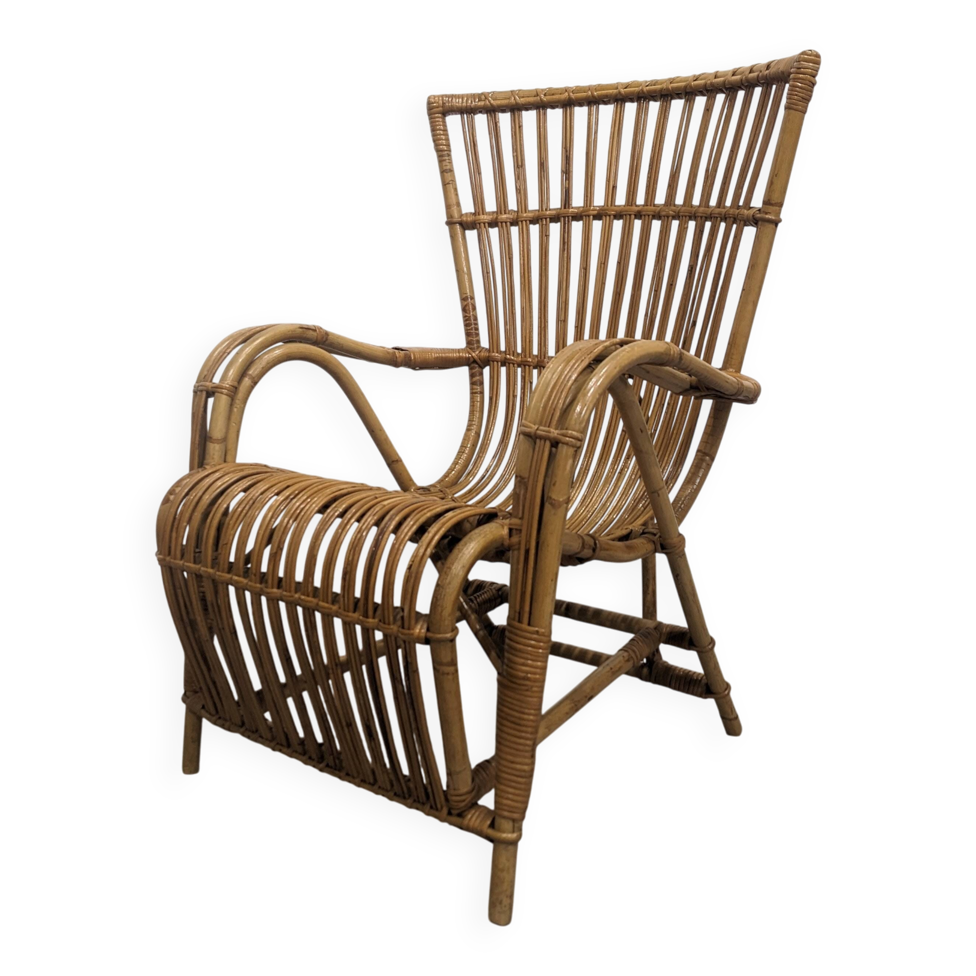 Vintage bamboo armchair