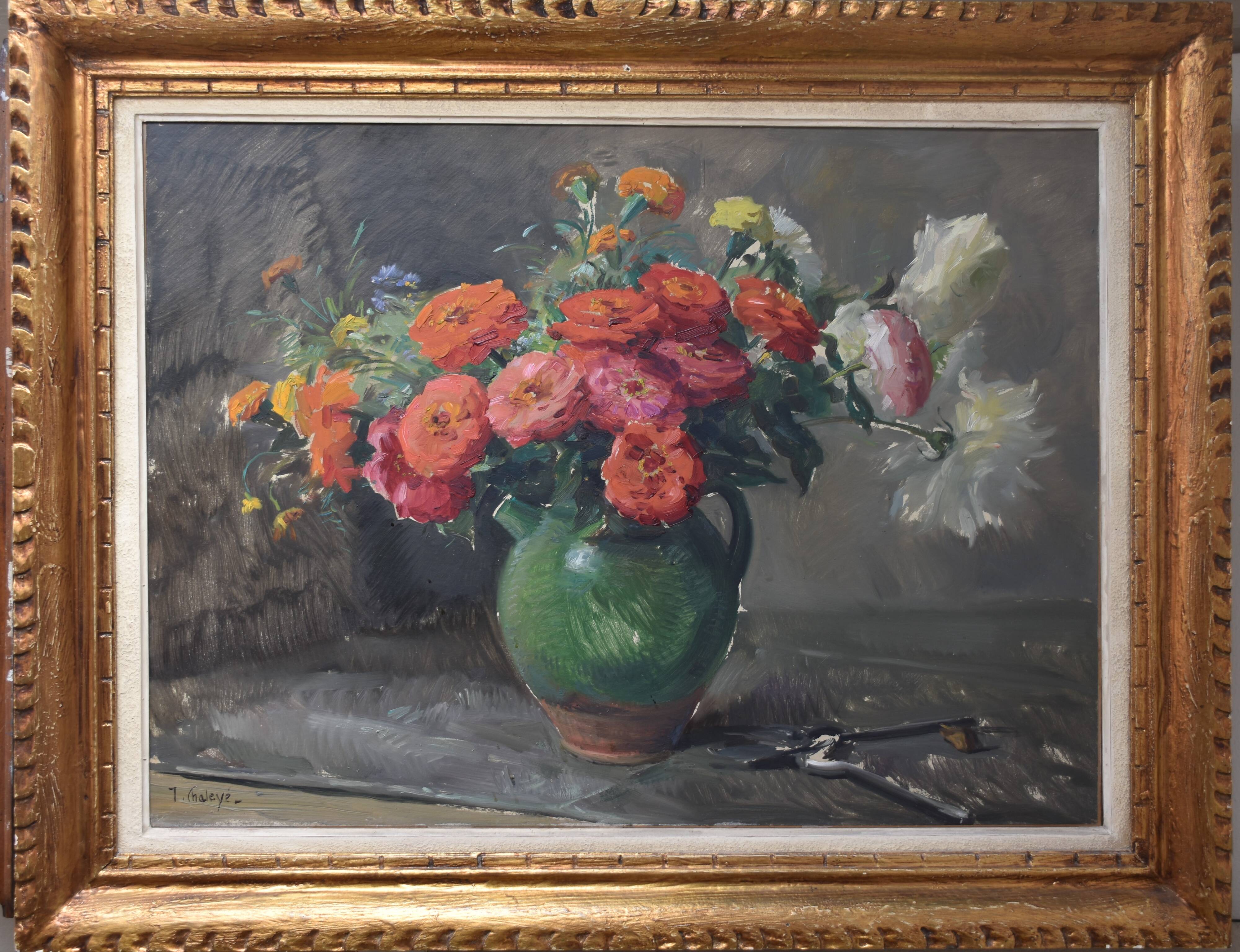 Jean Chaleyé, Flowers in a Green Water Jug (circa 1920)