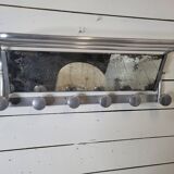 Swivel aluminum mirror wall coat rack from the 60s