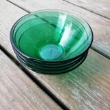 Set of green glass cups