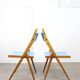 Mid-century Italian Wooden Dining Set of 5 in Blue