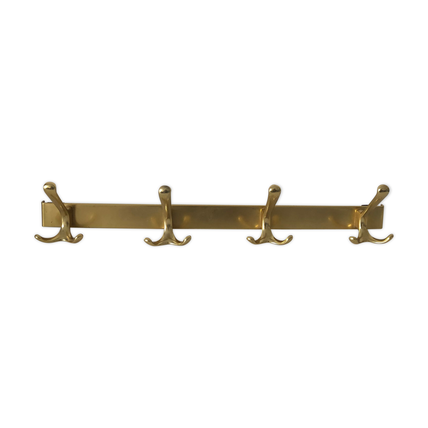 Golden coat rack 4 vintage pads 1960 55x10cm