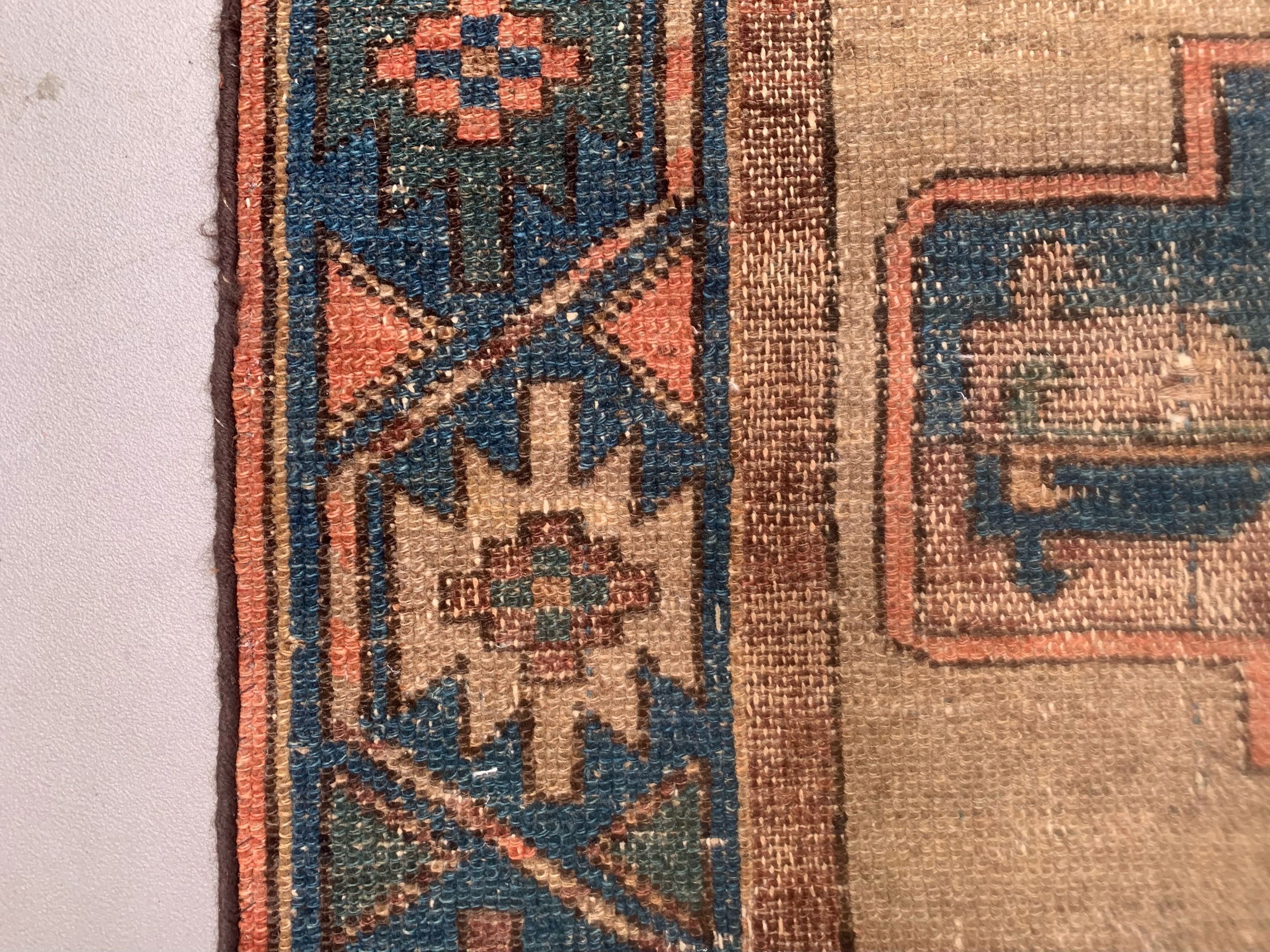 Antique caucasian rug 155x88 cm vintage, wool, red