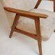 Vintage teak armchair, 1960s - Beige upholstery