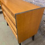 Old dresser oak and rattan 1960