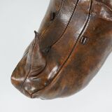 XL Rhinoceros Leather Footstool by Dimitri Omersa