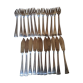 Silver metal fish service