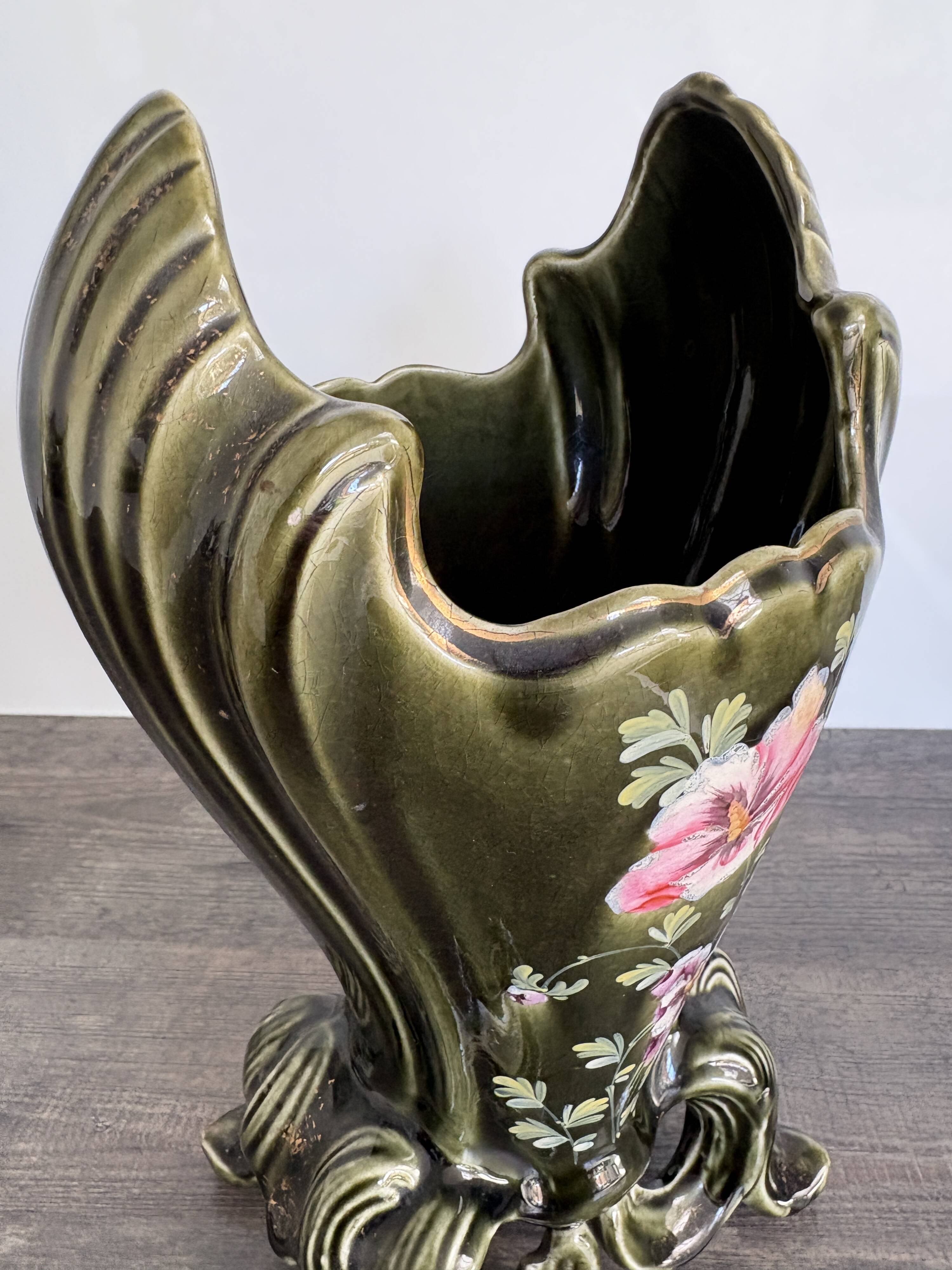 Antique glazed ceramic vase