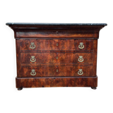 Renaissance period chest of drawers in flamed mahogany veneer