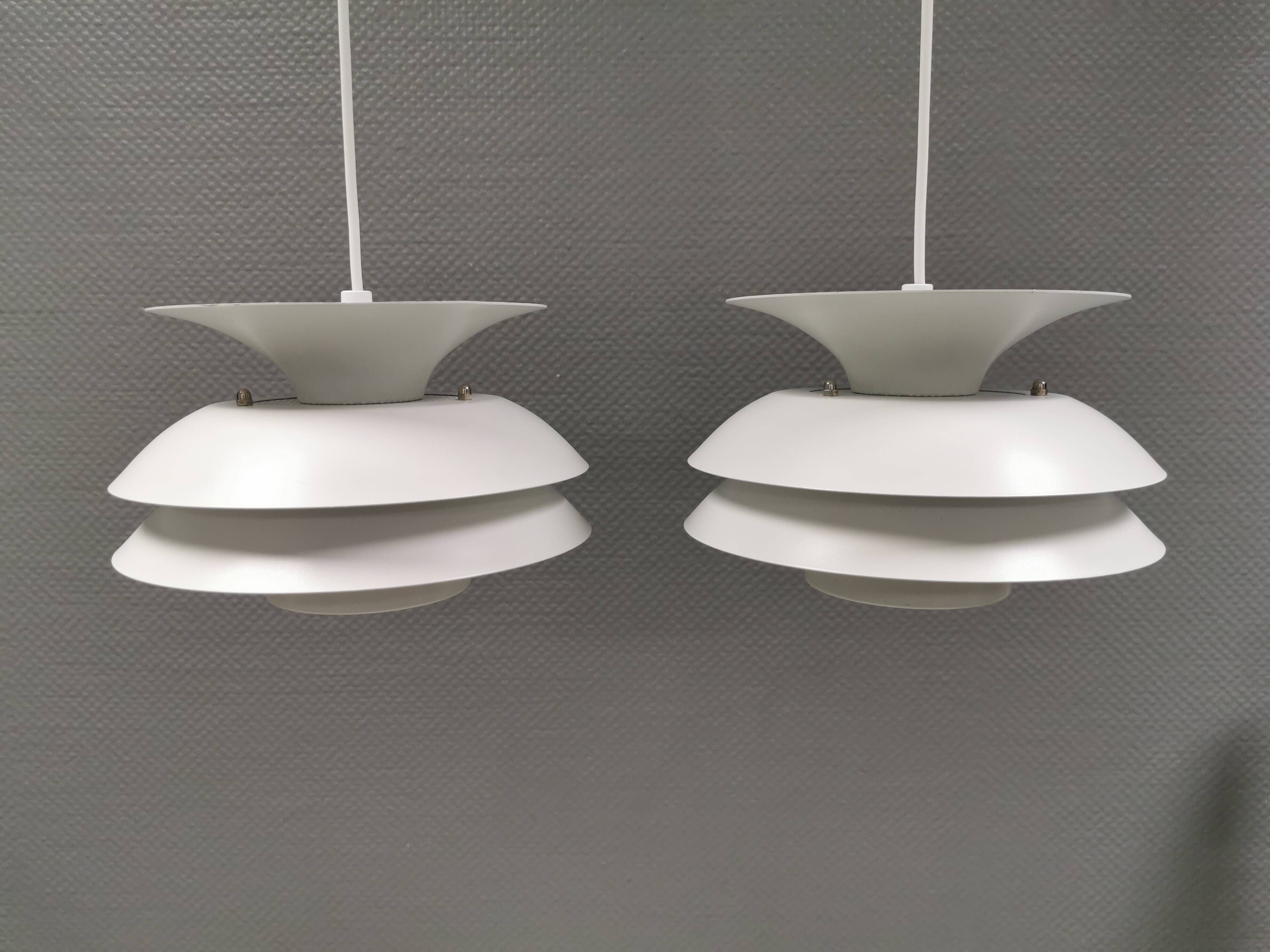 A set of hanging lamps, danish from the 1980s.