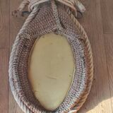 Vintage rope mirror, attributed to Adrien Audoux and Frida Minet, 1950s design.