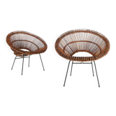 Set of Rattan Lounge Armchairs by Janine Abraham & Dirk Jan Rol, 1960s
