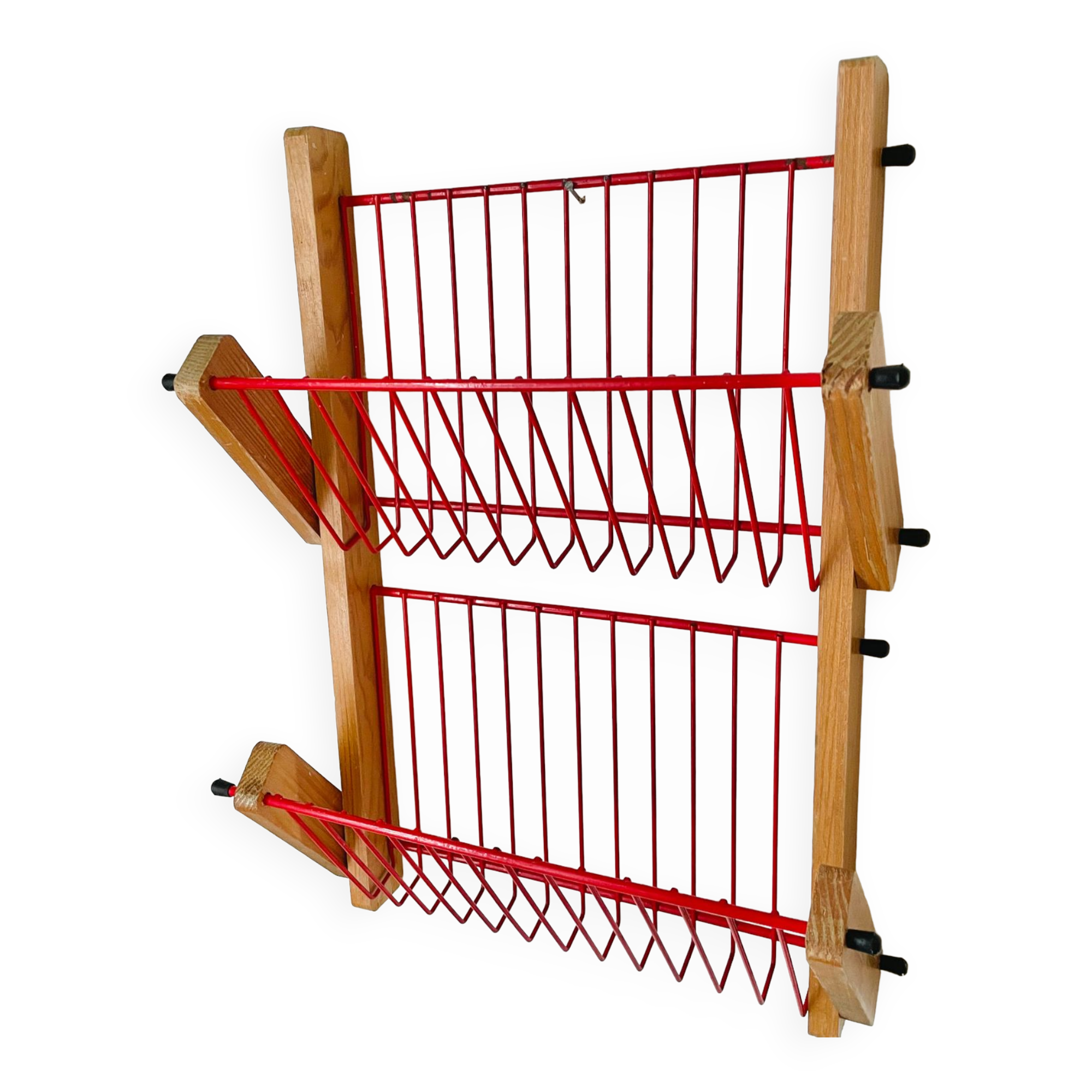 Wood and metal mail rack