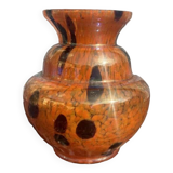 Orange Clichy vase from the Art Deco period
