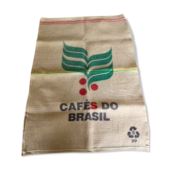 Sac en toile de jute « Cafés do Brasil » avec un liseré rouge