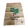 Burlap sack "Cafés do Brasil" with a red border