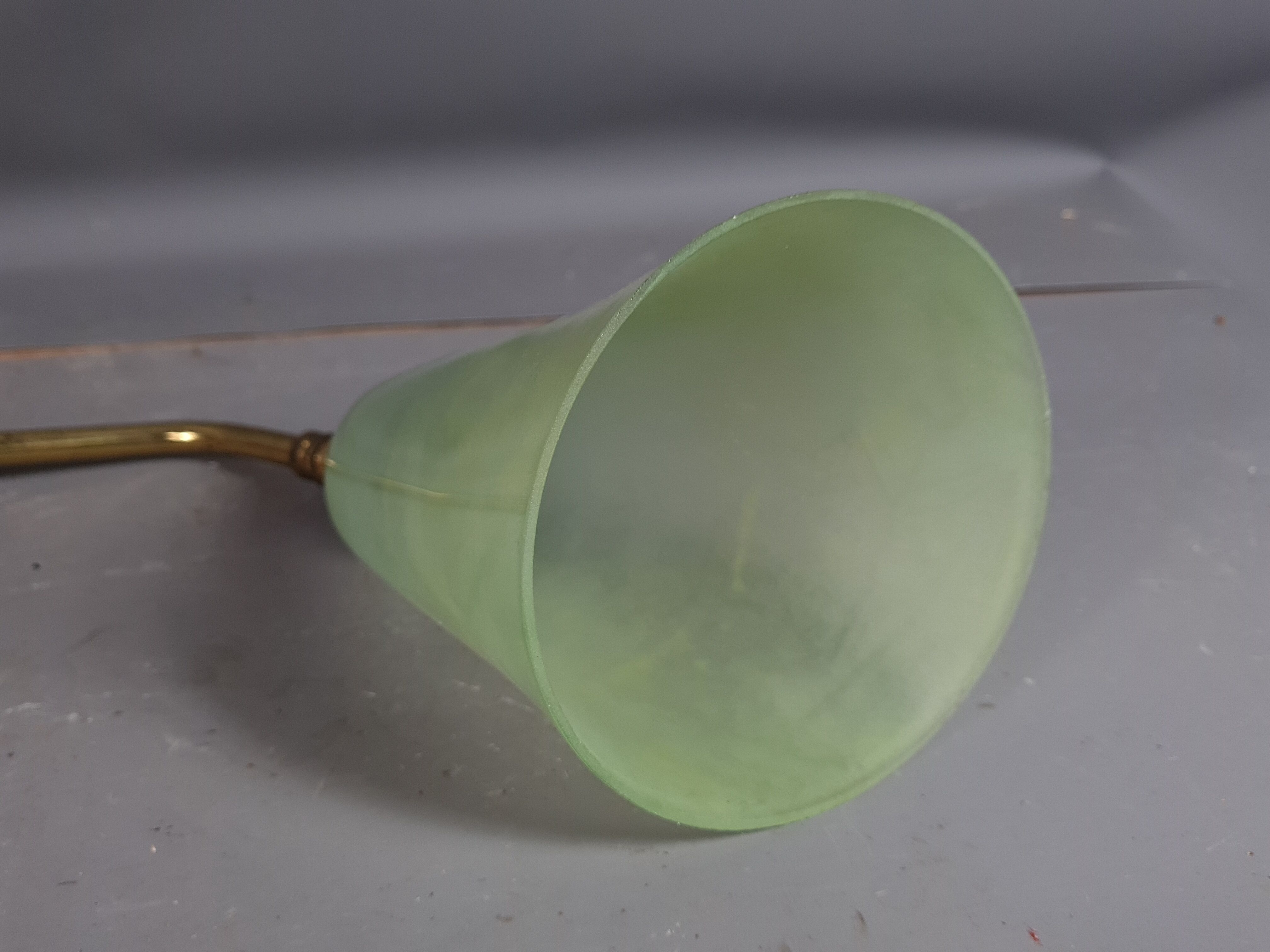 Wall lamp glass & brass vintage 50s