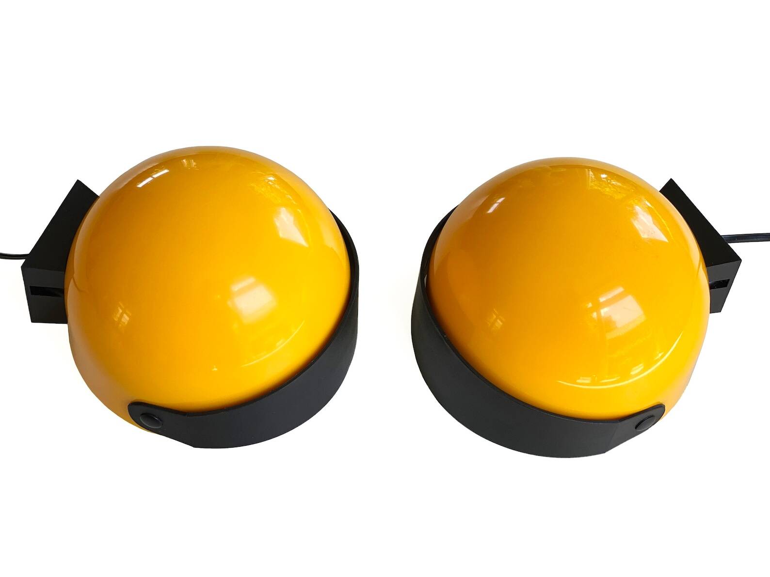 2 Space Age Visir V176 wall lamps designed by Lennart Centervall, 1970s vintage helmet lights