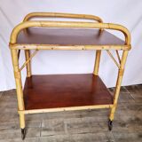 Bamboo trolley on casters
