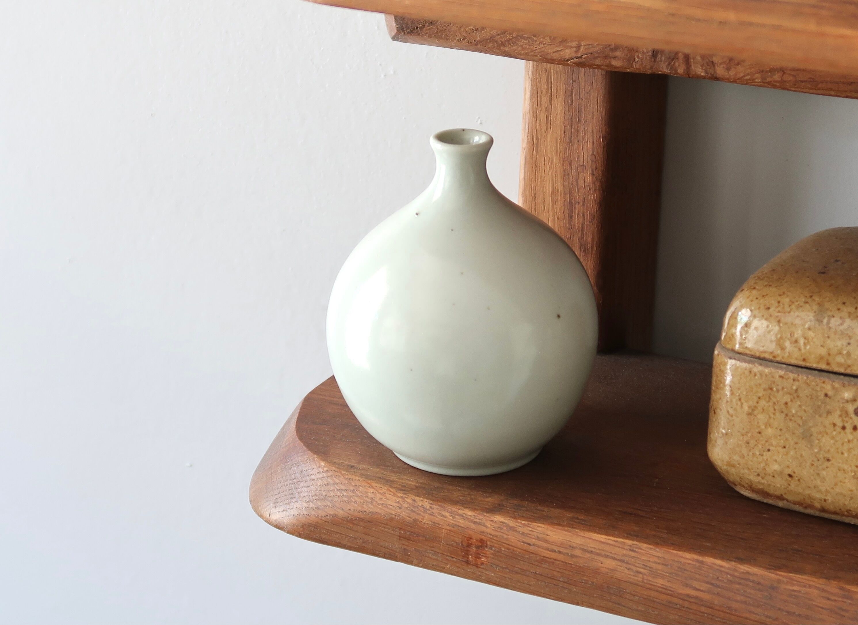 Celadon porcelain vase signed A. Monique A.T., 1970s