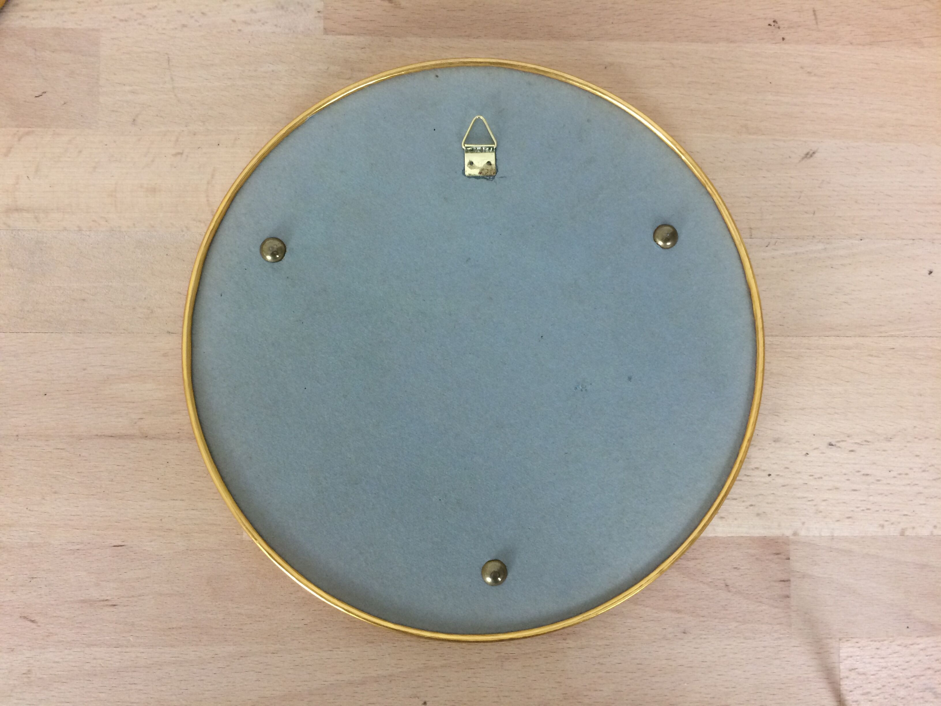 Set de 4 miroirs ronds cerclage doré 29cm