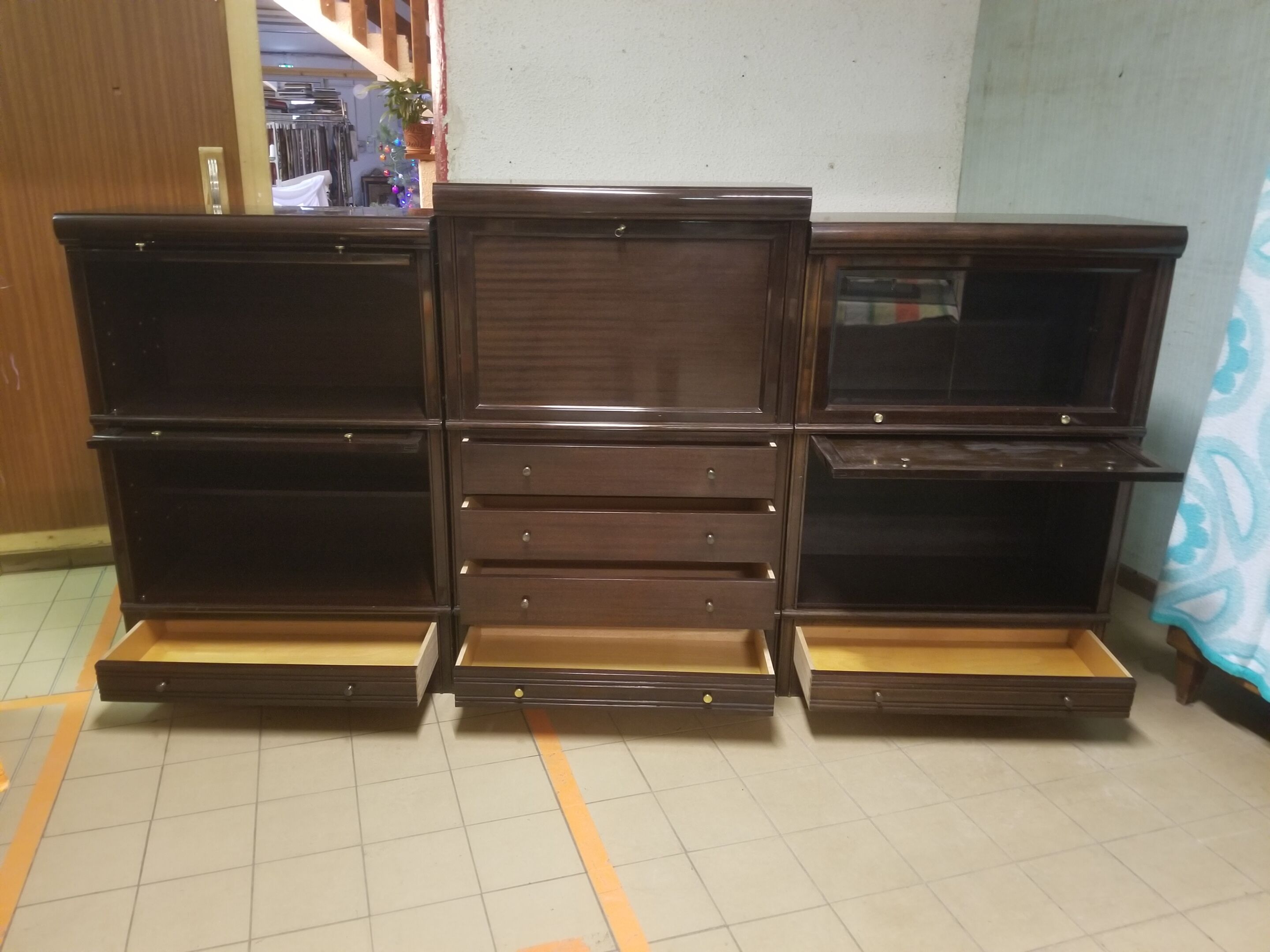 Modular vintage window secretary cabinet MD - 60s