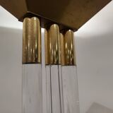 Vintage Brass and Lucite Floor Lamp, 1970s