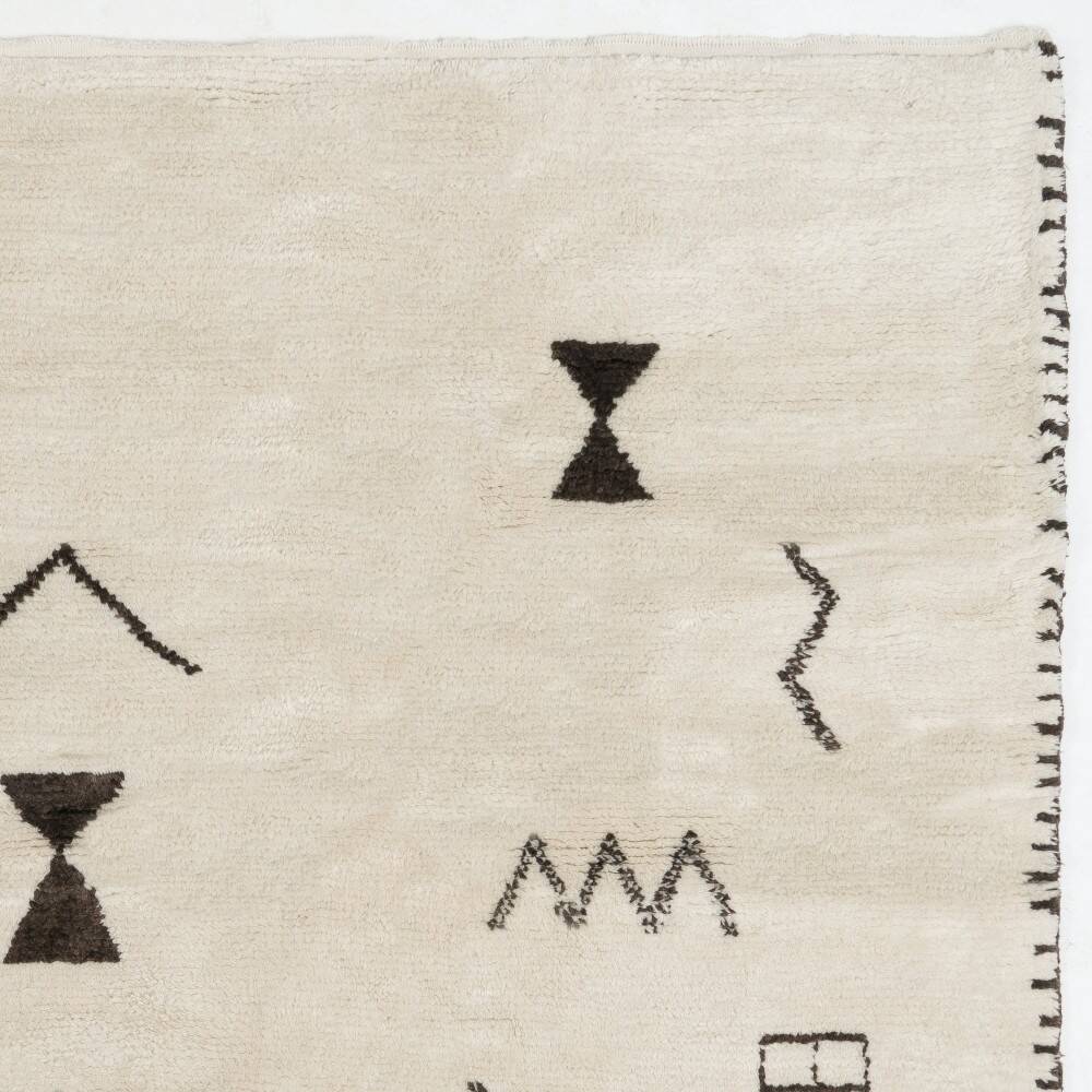 Moroccan Rug, 100% Natural Undyed Wool, Custom Options Available