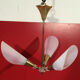Vintage light 3 fires plastic cones gold metal