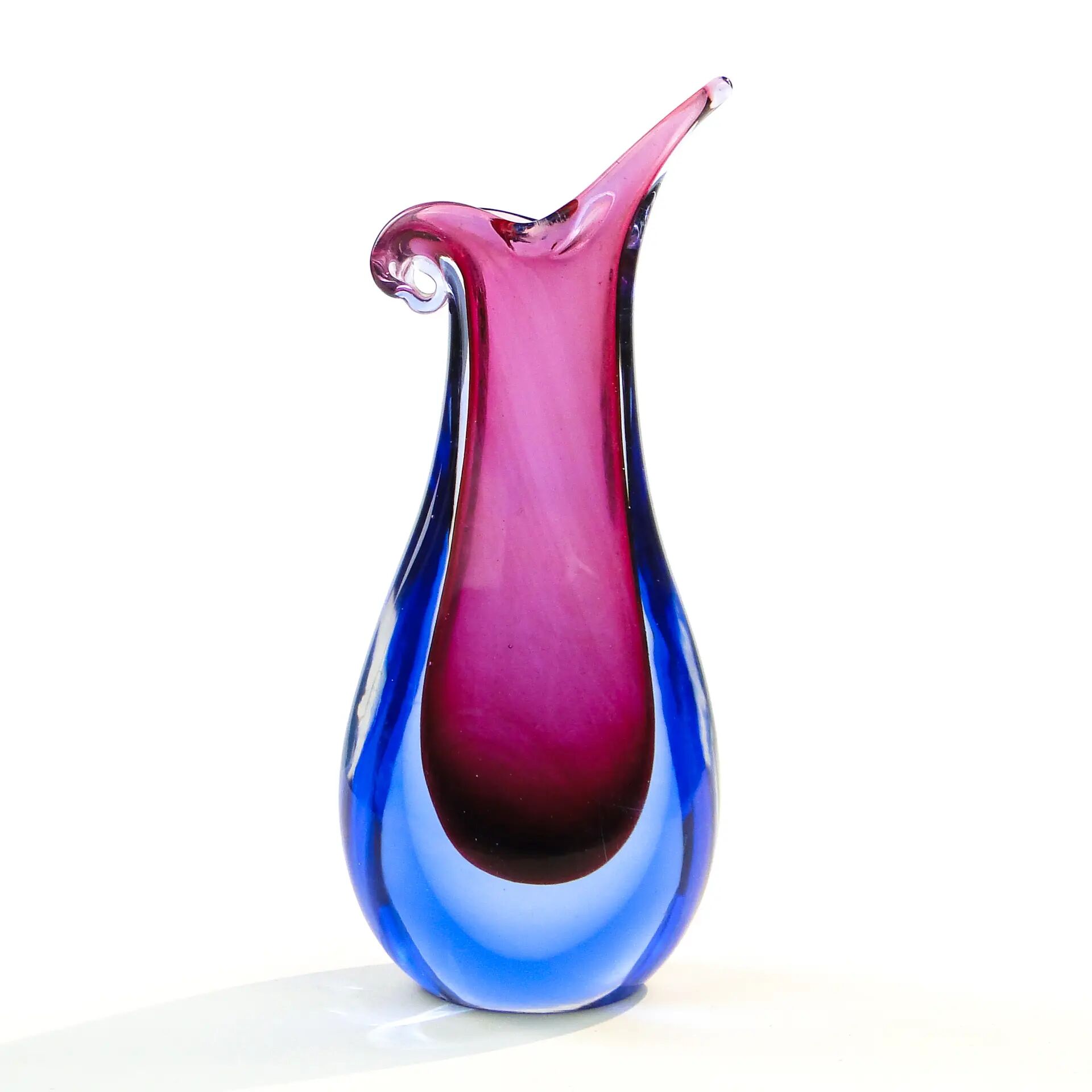 Vase de Murano, moderne du milieu du siècle, en verre, Mandruzzato, Italie, années 1950
