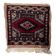 Handmade vintage Uzbek Bukhara mat rug 30cm x 30cm, 1960s