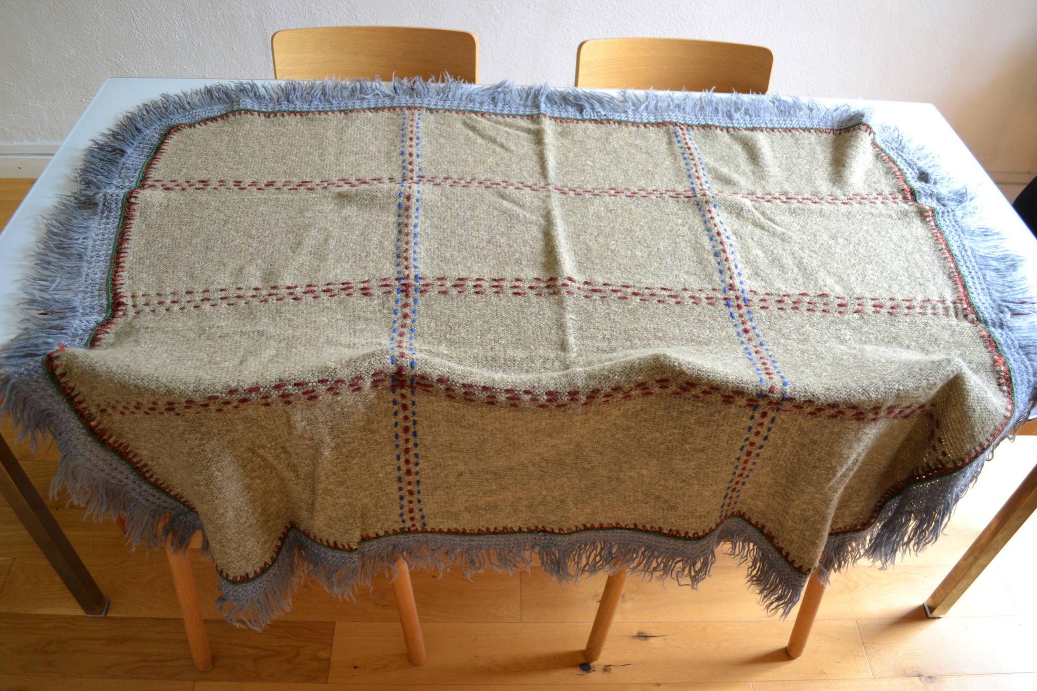Vintage handmade pure wool blanket blanket