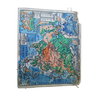 Old map Hatier Asia lablache vidal