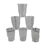 Set of 6 water glasses engraved 50s