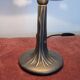 Vintage lamp in brass and ceramic. Flowering tree of life.