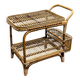 Vintage Italian rattan bar cart with bottle holder, 1970s