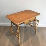 Rattan desk (a small chip on the magazine rack)