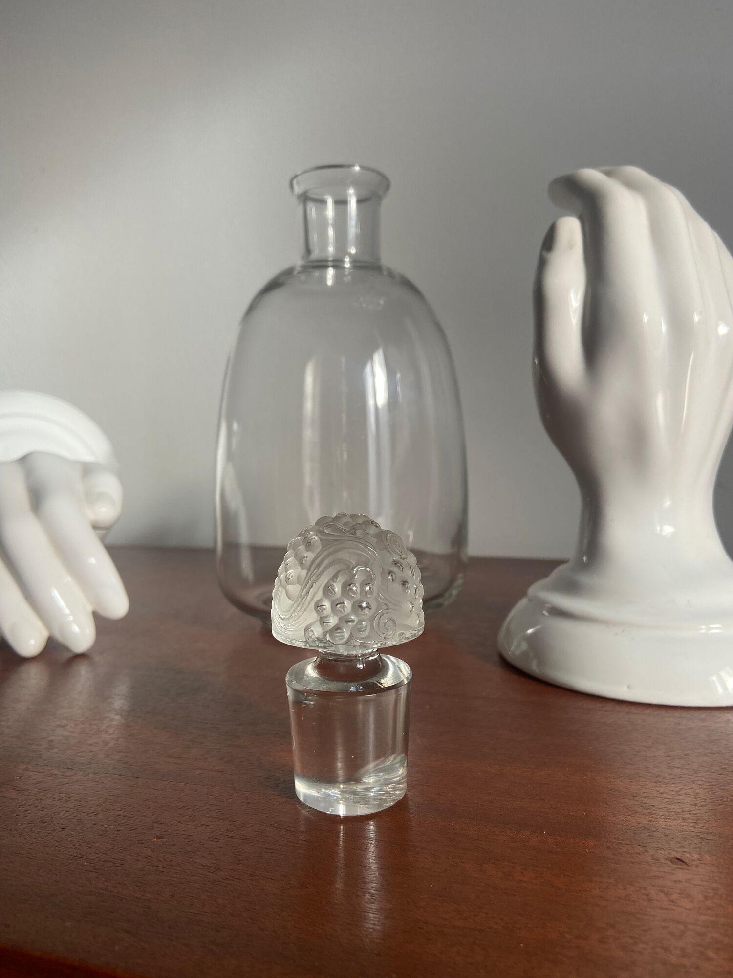Crystal port decanter by René Lalique around 1925