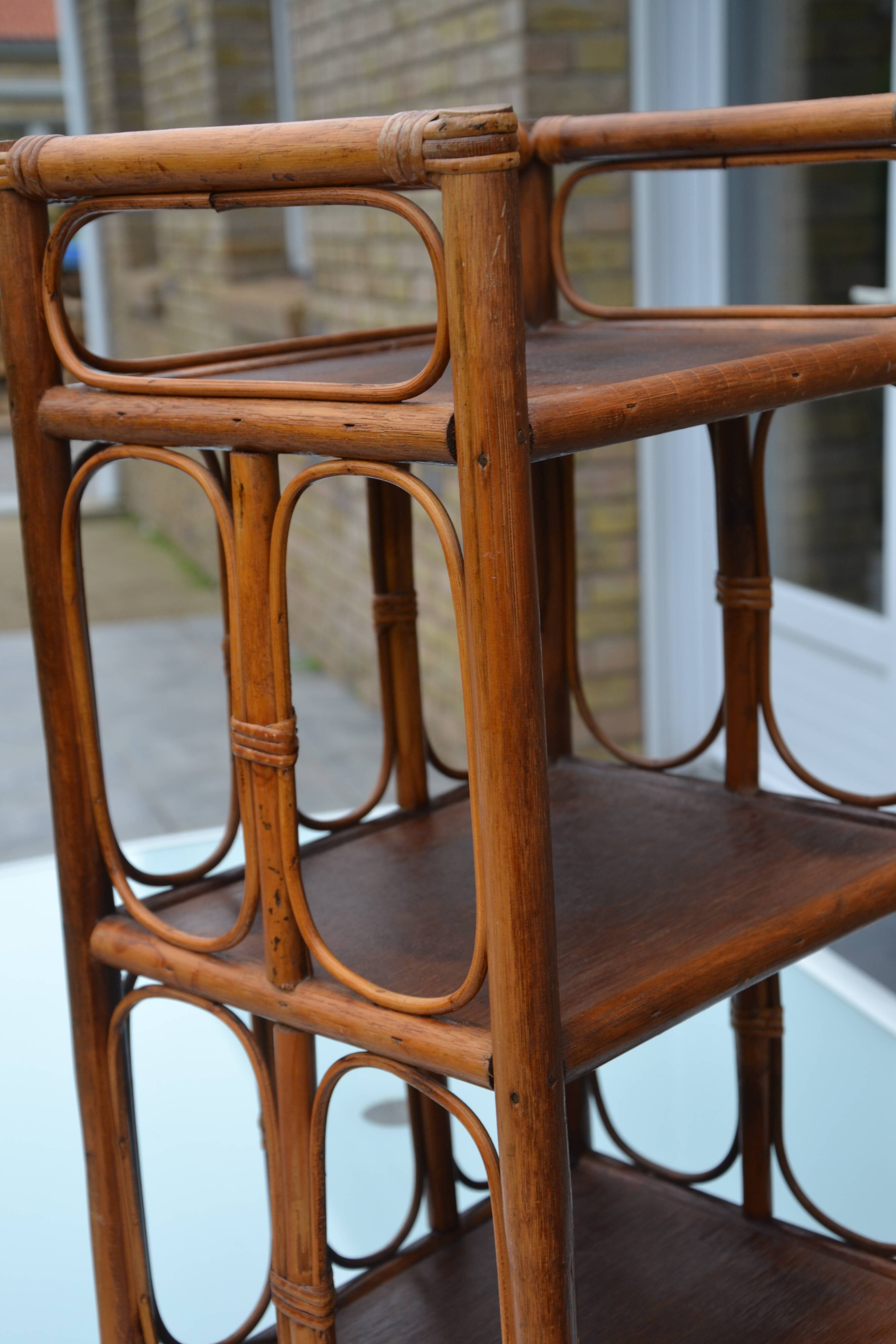 Small rattan bedside table/cabinet