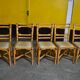 5 chaises bambou rotin années 60/70