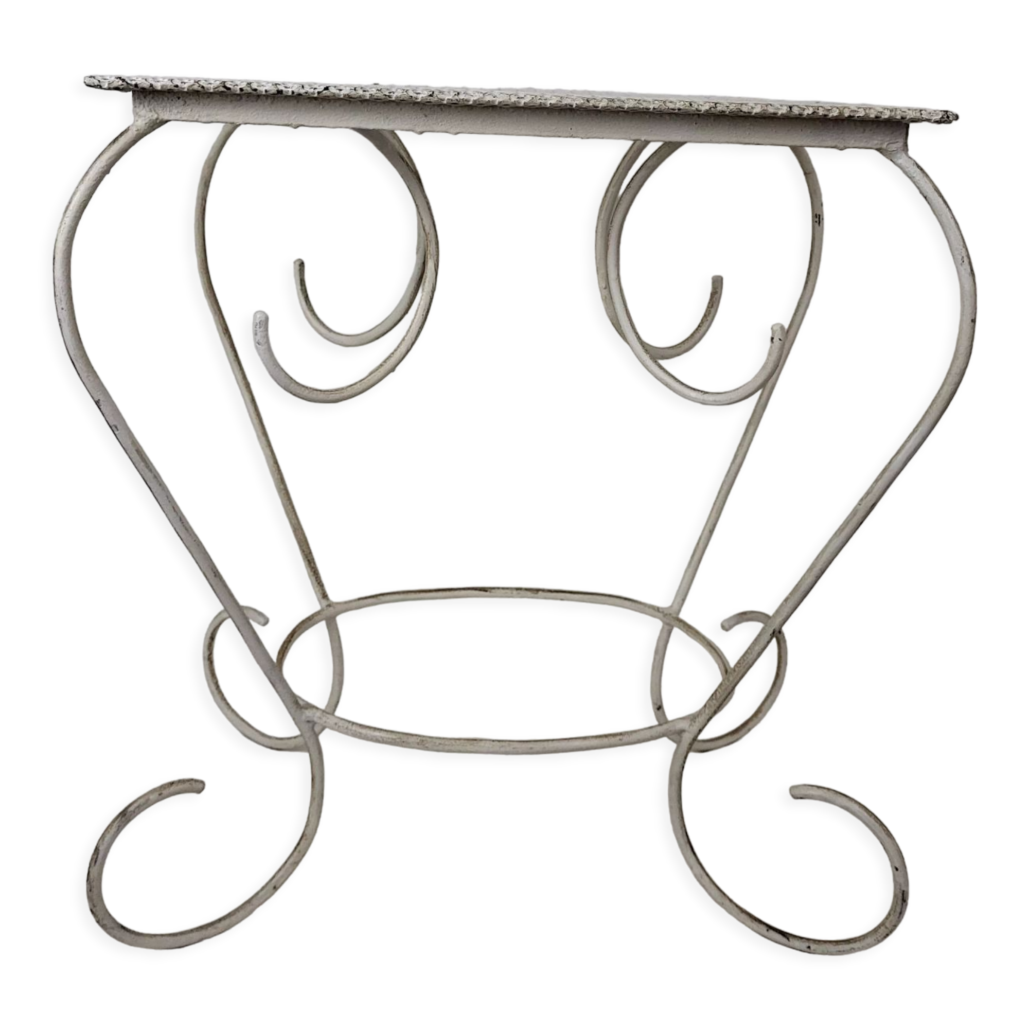 Table basse de jardin fer forgé tôle perforée