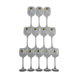 12 glasses of Arques crystal wine model Briançon 12 cl in boxes